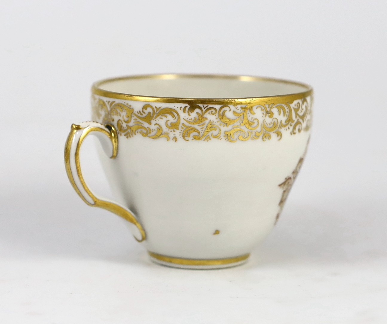 A Royal Copenhagen Flora Danica deep dish, c.1956 and a Copenhagen coffee cup, 19th century, (2)